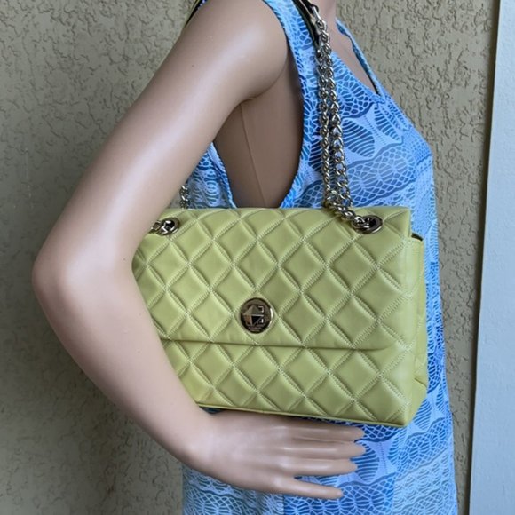 Kate Spade Natalia Smooth Leather Medium Flap Shoulder Bag Frosty Lime - Picture 15 of 16